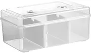 COOLHIYA Hiking Essential Plastic Portable Medicine Box First Aid Kit Dividers Handle Lock for Outdoor Activities