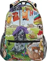 Laundry Dogs Backpack for Adults and Teens College School Laptop Shoulder Daypack Travel Business Work Computer Backpack