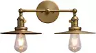 2 Lights Wall Sconce Antique Finished Bathroom Vanity Light with Switch and Dual