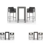 Garden Bar Set with Cushions Table Poly Rattan Multi Colours 3/5 Piece vidaXL