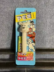Pez Polar Bear on White Stem, Mint on Euro Card