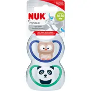 Nuk Space Silicone Soother 18-36M Assorted 2 pack