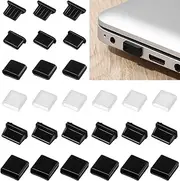 36Pcs USB Cover Port Plug Caps, 6 Types USB Anti Dust Cover Plugs, Silicone Soft Port Protection Stopper, for Computer Camera USB A, Type C Ports