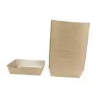 100x Kraft Paper Food Trays Takeaway Boxes Easy to Use Portable Paper Food Boats