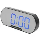 Alarm Clock LED Digital Display Makeup Mirror USB Battery Clock Blue.