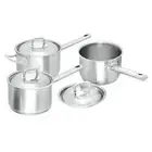 Scanpan Commercial Saucepan Heavy Gauge Stainless Steel Impact Bonded Set 3pcs