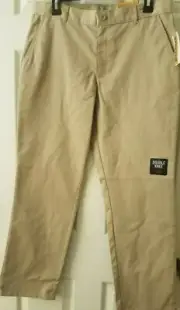 NWT Dockers Boys 32H Husky Khaki Schoolwear Pants Flat Front Adjustable Waist