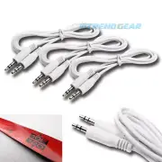 3 10FT 3.5MM AUX AUXILIARY STEREO CABLE CORD IPAD IPHONE IPOD NANO CAR MP3 WHITE