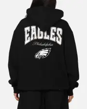 [MAJESTIC ATHLETIC] Majestic Athletic Philadelphia Eagles Champs Serial Mono Hoodie Black - Size M M Black