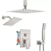 Aolemi Ceiling Mount Shower System Rainfall Shower Head Set with Handheld Spr...