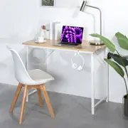 Zinus 101cm Office Desk White Metal, Natural top