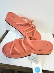 A New Day Women Size 7.5 Dory Apricot Orange Contoured Strappy Platform Sandals