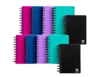 NEW 10x Spirax P962 Kode Solid Notebook Spiral 400 Pgs 148x105mm Assorted Pack10
