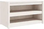 vidaXL White Solid Pinewood Outdoor Kitchen Cabinet - Rustic Design Garden Storage Unit with Ample Space