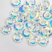 20pcs Shiny Ab Angel Ring Crystal Bead 8/10mm Glass Round Beads with Big Hole