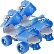 Skating Kids Shoes - Children Quad Skating Skate Shoes | Double Row Design Roller Skates | Fashion Skateboarding Shoe | Retractable Skating Shoes - Recreation with 4 Wheels for Teenagers Kids Boys