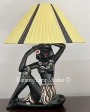 PLASTIC RIBBON LARGE COOLIE LEMON & BLACK LAMPSHADE for BARSONY LADY LAMP