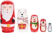 COHEALI 1 Set Christmas Doll Dolls Christmas Nesting Dolls with Tree Christmas Nesting Dolls for Adults Matryoshka Nesting Dolls Blank Nesting Dolls Wood Puzzle Six Floors