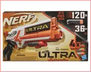 Nerf ULTRA FOUR Dart BLASTER + 4 Ultra Darts - SHOOTS 120 Feet / 36m NEW