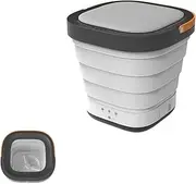Foldable Barrel Washing Machine, Portable Mini Home Dormitory Business Trip Underwear Washing Machine Energy Saving and Labor Saving Small Washing Machine,Gray