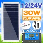 10W Outdoor Solar Panel Charger USB Power Supply Kit For Phone Car RV Boat