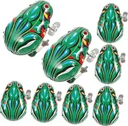 ibasenice 8Pcs Green Clockwork Frogs Delicate Educational Wind Up for Enhance Operational Skills Safe Lightweight for Parties Parent Interaction