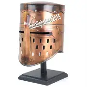 Antique Copper Templar Crusader Knight Helmet Armour Cross With Stand
