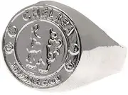 Chelsea FC Silver Plated Crest Ring (UK Size: Large) (Silver)