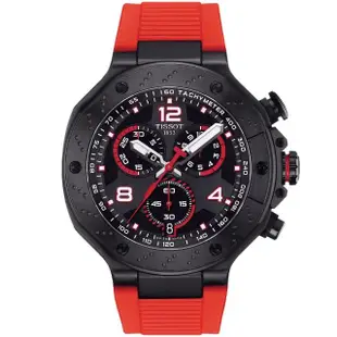 【TISSOT 天梭】T-RACE MOTOGP 2023 限量賽車三眼計時錶-45mm 送行動電源(T141.417.37.057.01)