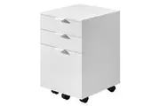 Maestro Furniture Camie Modern 3-Drawer Mobile Pedestal Filling Storage Organiser Cabinet White