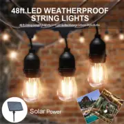 48FT Solar 15 Globes LED Fairy String Lights 4 Modes Party Xmas Wedding Party AU