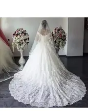 Women White Wedding Dress 28 Plus Size W/Lace Drawstring Corset Beautiful