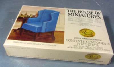 Vintage Xacto House of Miniatures Chippendale Wing Chair 1:12 scale Sealed Kit