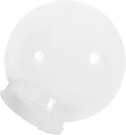 Housoutil Post Globe Lamp Shades, Acrylic Ball Lampshade Replacement, Opal Sphere Shade Round Cover for Wall Sconce, Post Light Fixture 25CM