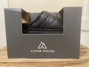 BRAND NEW Alpine Design Women's Lara Puffy Slippers Size 8 Wool Blend Black