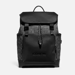 COACH後背包 League Flap Backpack In Signature Jacquard