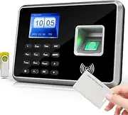 JIAN BOLAND A2 Clocking in Machine for Employees Small Business-Fingerprint, RFID and PIN Biometric Time Clock, Office Punch Clock, with 5 Badges and USB Drive (0 Monthly Fees)