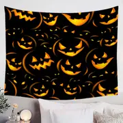 Halloween Scary Pumpkins Tapestry
