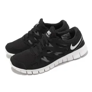 【NIKE 耐吉】慢跑鞋 Free Run 2 黑 灰 白 赤足 輕量 復刻 運動鞋 男鞋(537732-004)