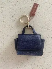 Oroton Mini Satchel Keyring Navy