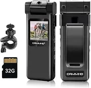 CAMMHD 32GB Mini Body Cam with 180° Rotating Lens, HD 1080P Body Camera Wearable with Rear Clip, Night Vision, Motion Detection and 1.3 Inch Colour Screen, Bodycam for Outdoor Sports Cycling Police
