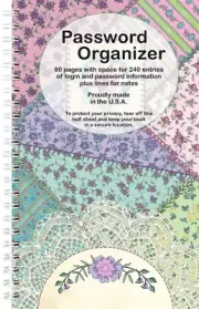 Password Book Crazy Quilt It Takes Two 80 Pg 240 Entries Spiral-Bound 7"X4"