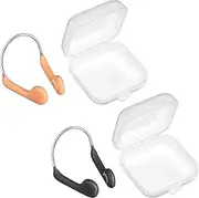 4 Pcs Swimming Nose Clip Unisex Adult Swimming Competition Nose Clip Training Nose Plugs Swimming Competition Protector with Storage Cases for Adults Water Sports Pool