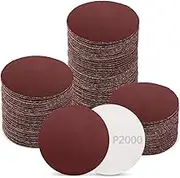 ZEHIQ 120 PCS 2 Inch Sanding Discs,2000 Grit Alumina Hook and Loop Sander Pads,No-Hole Sandpaper,Durable Orbital Sander Attachments for Drill, Grinder, Rotary Tools