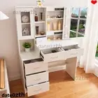 Modern Dressing Table Set with Sliding Mirror & 5 Drawers &1 Cabinet Makeup Desk