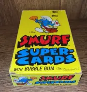 1982 Topps Smurf Unopened Wax Box Full 24 Sealed Wax Packs with Bubble Gum