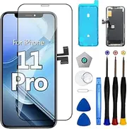 LMQ for iPhone 11 Pro Screen Replacement, 5.8-inch LCD Display Replacement 3D Touch Digitizer Assembly, with Repair Tool Kits Waterproof Tape and Screen Protector (forA2160, A2217, A2215)