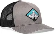 [HAKA] Diamond Mountains & Trees Hat – Trucker Hat for Men & Women, Adjustable Baseball Cap, Mesh Snapback, Outdoor Camping Hat