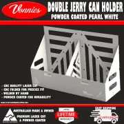 PEARL WHITE Double / Dual 20L Jerry can holder-WATER & FUEL. Australian made