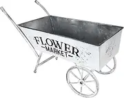 Vintage Trolley Ornament,Iron Trolley Planter - Gardening Storage Outdoor Decoration